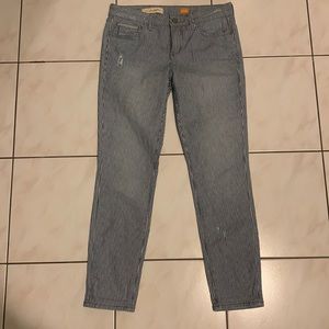 Pilcro from Anthropologie Distressed Striped Jeans